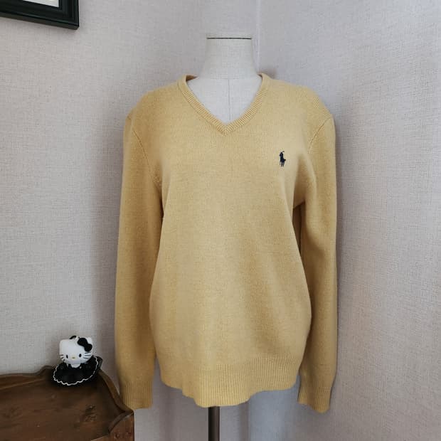 (66~77) 폴로랄프로렌 램스울 브이넥니트