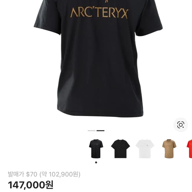정품 아크테릭스 버드워드 SS 티셔츠 24K 새상품 xxl사이즈