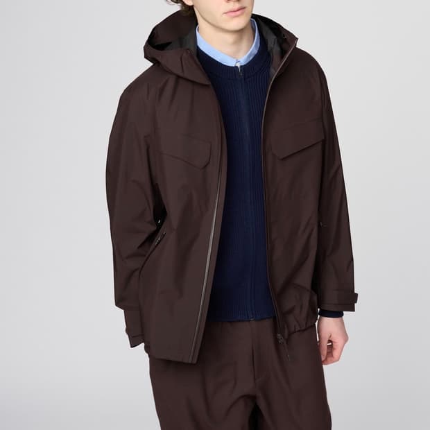 유니클로c 블록테크 파카 브라운 xxl