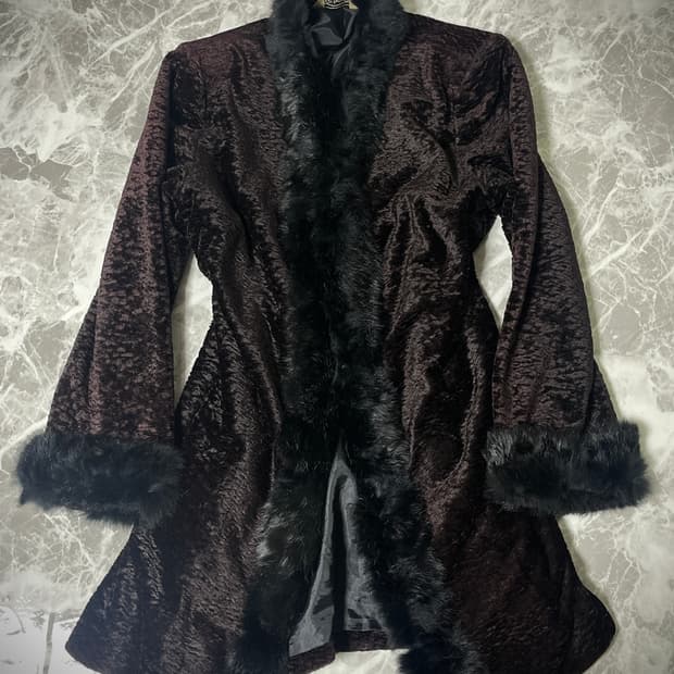 Velvet fur coat
