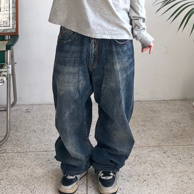 90’s 빈티지 자수 힙합팬츠