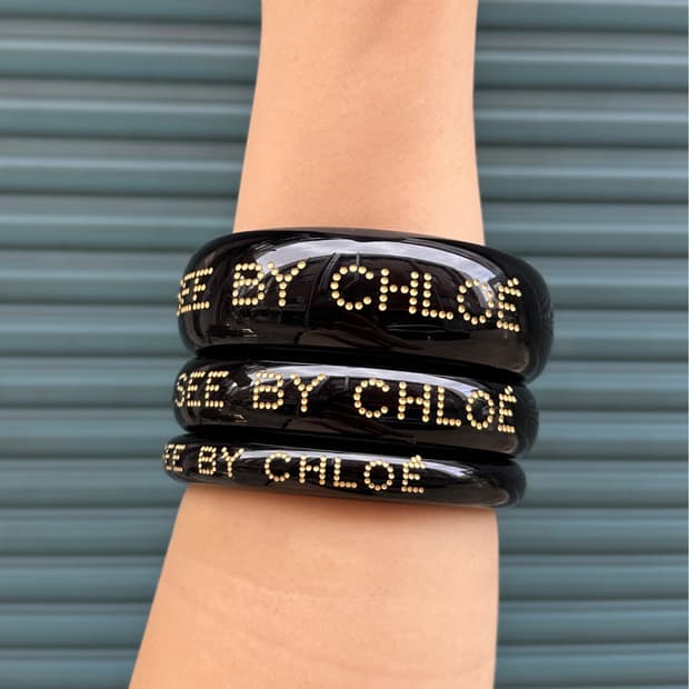 See By Chloรฉ Vintage Black Stud Resin Ba