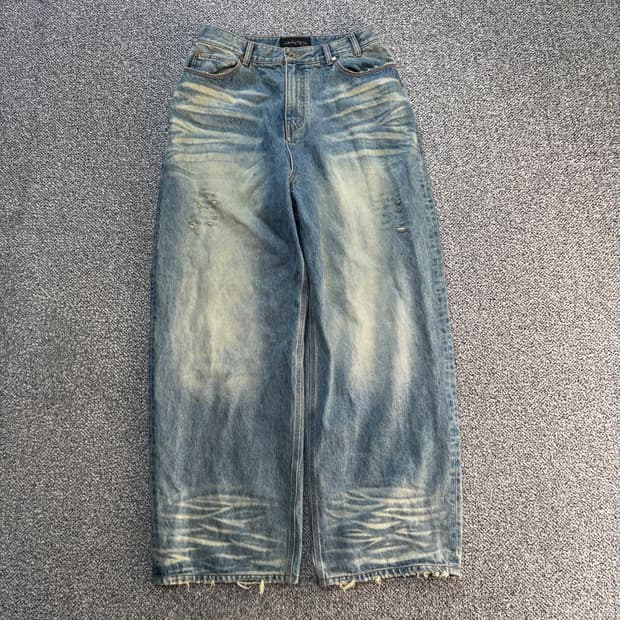 STU 와이드 데님 팬츠 (샘플)