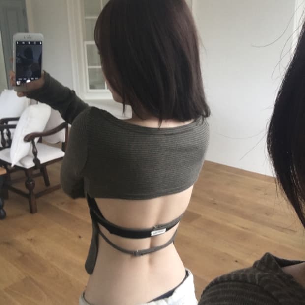 아워캐비넷 메이드 julia stripe open 티셔츠
