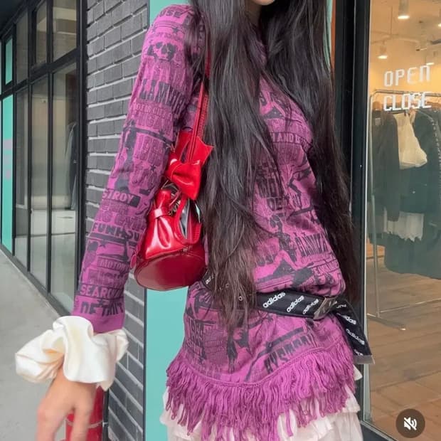 히스테릭 글래머 마젠타 슬리브