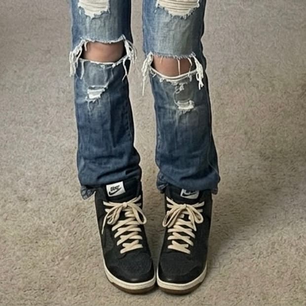 나이키 덩크 스카이 하이(Sky High) 블랙 데님 컬러 -240