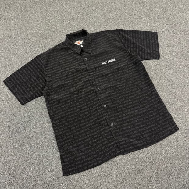 L) 할리데이비슨 빈티지 레터링 반팔 셔츠