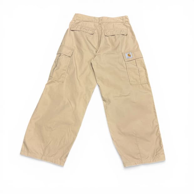 28 M 칼하트 베이지 핀턱 세미와이드 카고팬츠