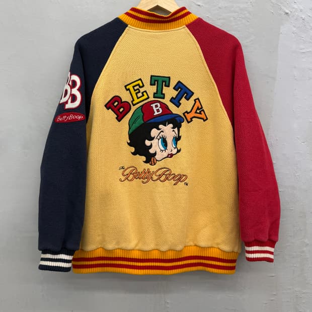 베티붑 00s 코튼 니트 봄버 자켓