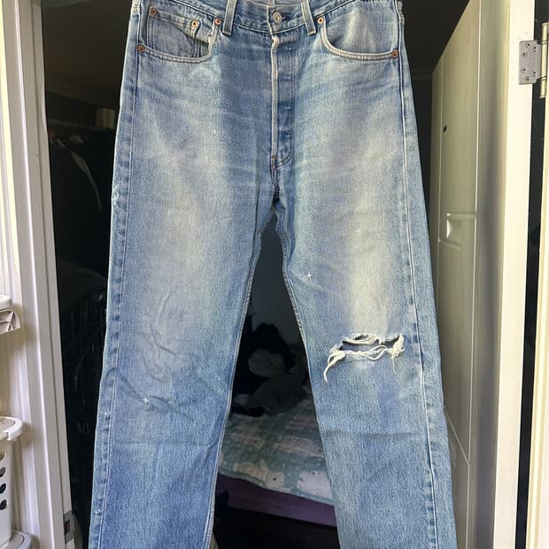 [35x33] 90s 리바이스 501xx 연청 데님 팬츠