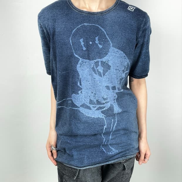 Armani Jeans Indigo Wash Graphic T-Shirt