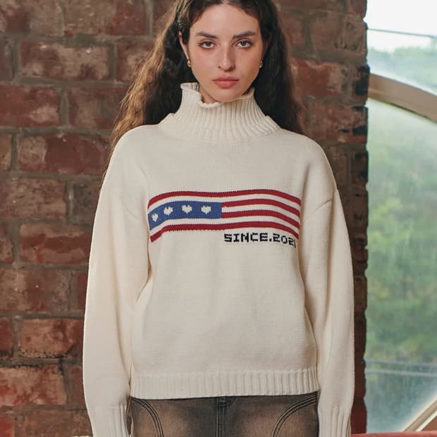 비터셀즈 터틀넥 아이보리 니트