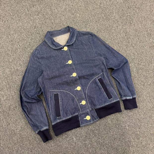 Vintage 여성 니트 데님자켓