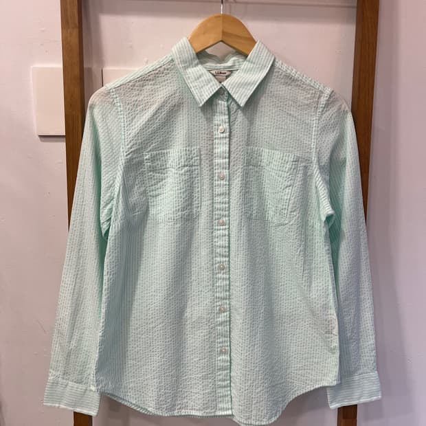 [M] 엘엘빈(L.L.Bean) 민트 시어서커 체크 셔츠