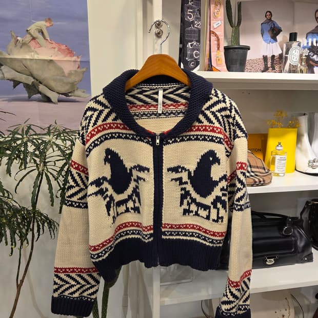 노르딕 집업 스웨터 코찬위