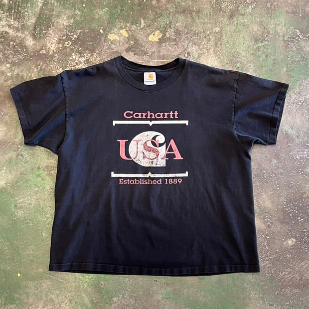 90's [XL] 칼하트 USA 싱글스티치 빈티지 티셔츠