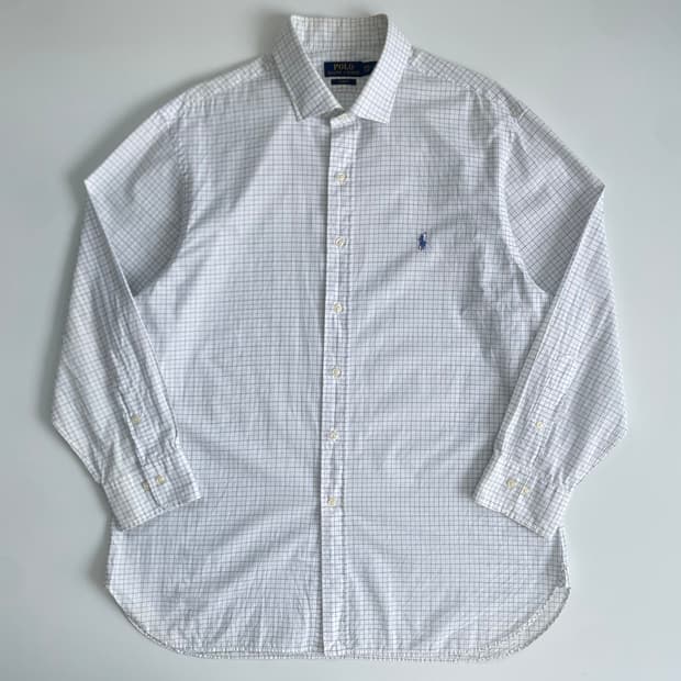 Polo  폴로 랄프로렌 신형 자수 화이트 체크 셔츠