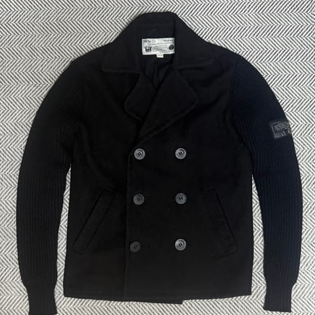 디젤(Diesel) 울 니트 콤비 피코트