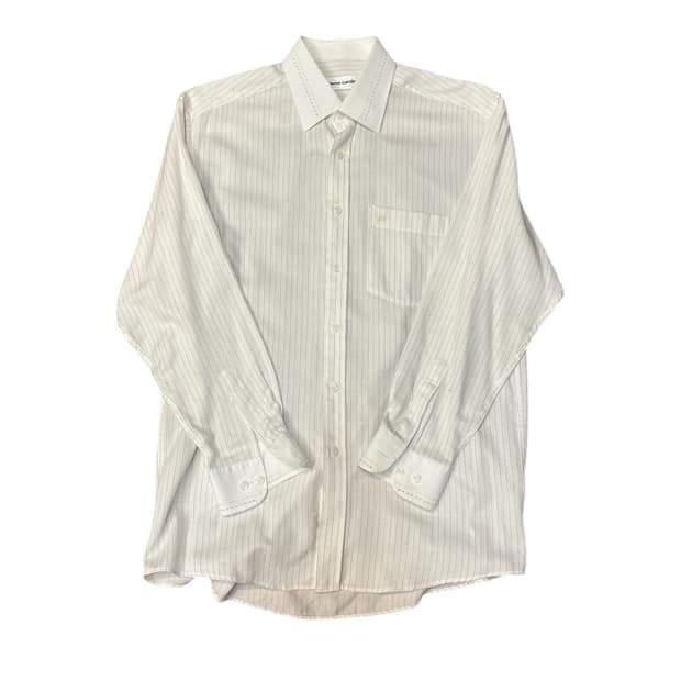 피에르 가르뎅 크림 핀스트라이프 셔츠