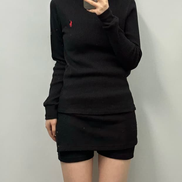 폴로 랄프로렌 신형 블랙 와플 니트