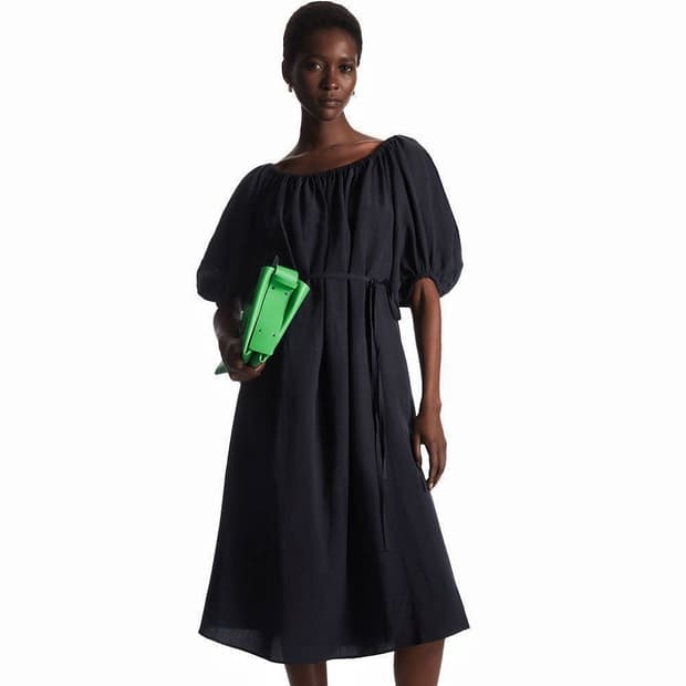 코스 COS 22 퍼프 셔링 반팔 원피스