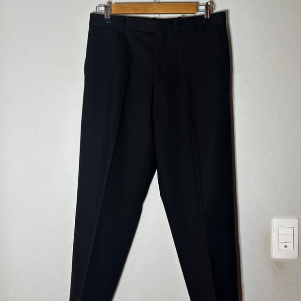 택포/S급) 쿠어 울 블렌드 크롭 슬랙스 팬츠 블랙