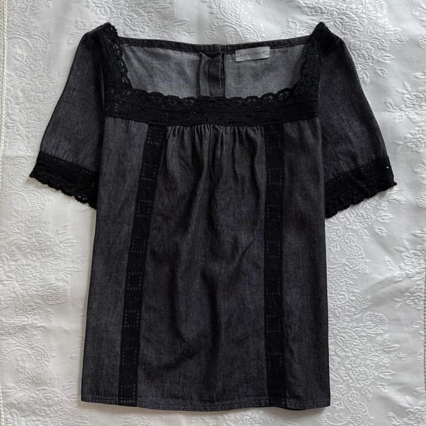 Lace Square Neck Blouse 0217