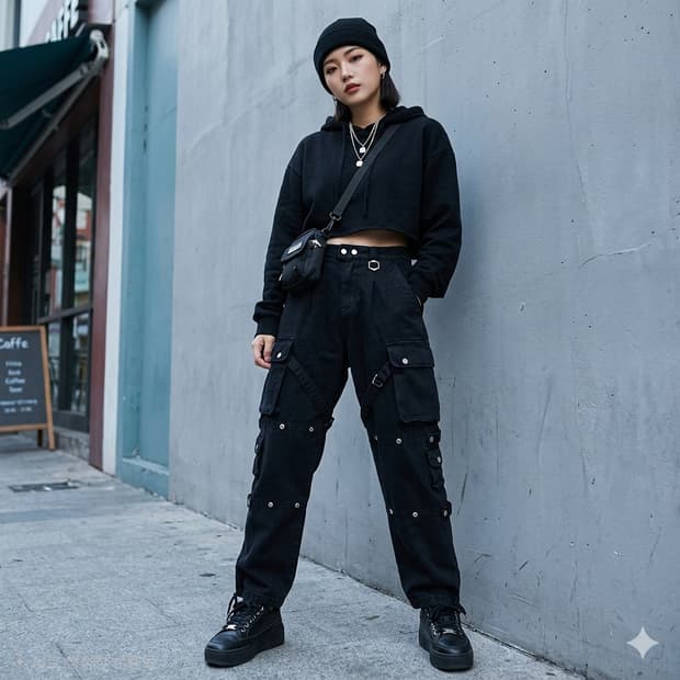 마티유 서울(MATHIEU) 스트랩 멀티 포켓 카고 팬츠 