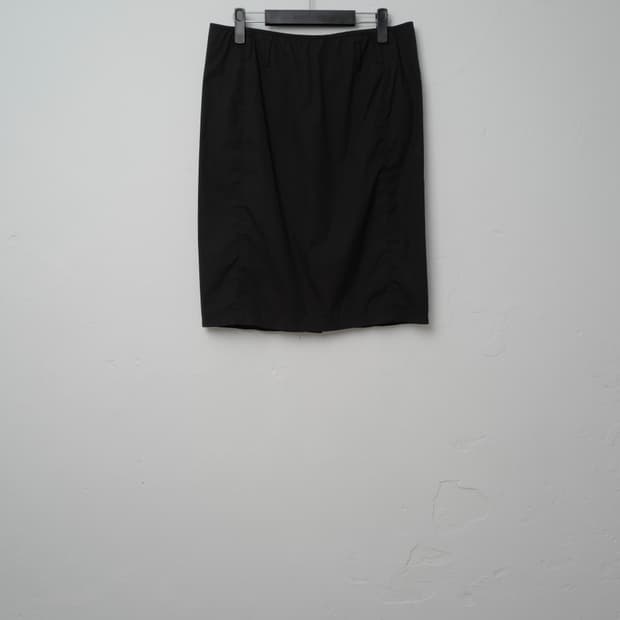 프라다 백지퍼 코튼 스커트