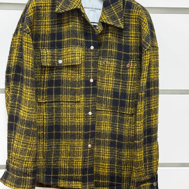 우영미 플란넬 패딩 점퍼