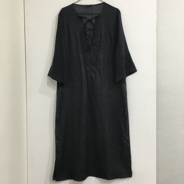 마시모두띠 레이스업 린넨 롱 원피스 M