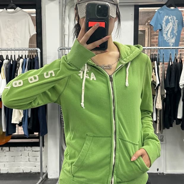 아베크롬비 사이드 로고 후드집업