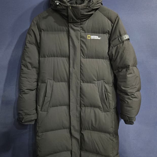 내셔널지오그래픽 블랙컬러 남성 95 덕다운 롱패딩 