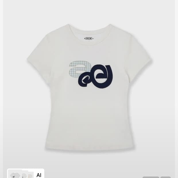 에이이에이이 APPLIQUE LOGO TEE WHITE