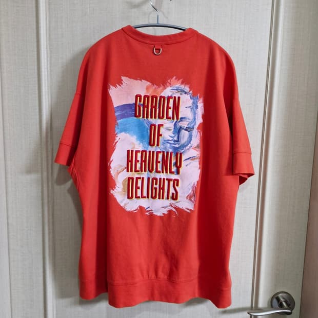 송지오옴므 자수 프린팅 가든 티셔츠 다홍 48