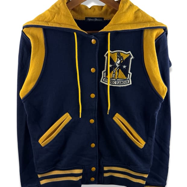 히스테릭글래머 네이비옐로우 후드 자켓3003