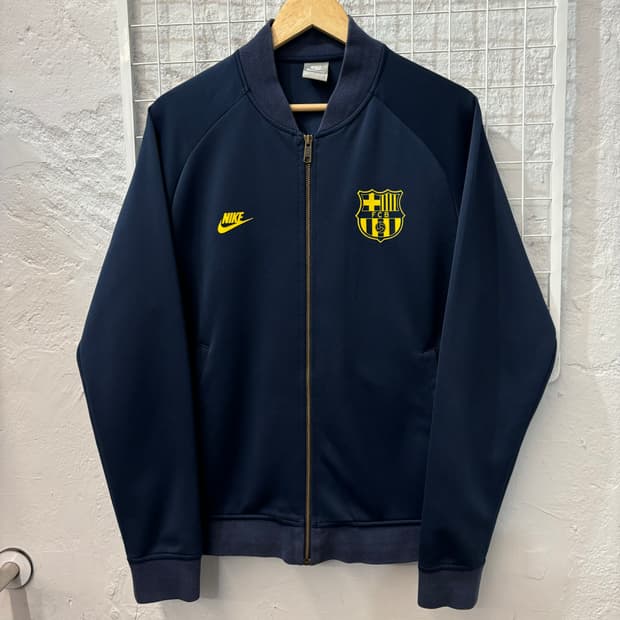 00s 나이키 올드스쿨 FC 바르셀로나 네이비 트랙탑 져지 M