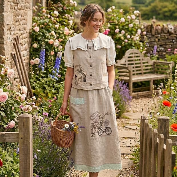 michelle 미셸 린넨 셋업. 린넨 쎄일러 퍼프블라우스