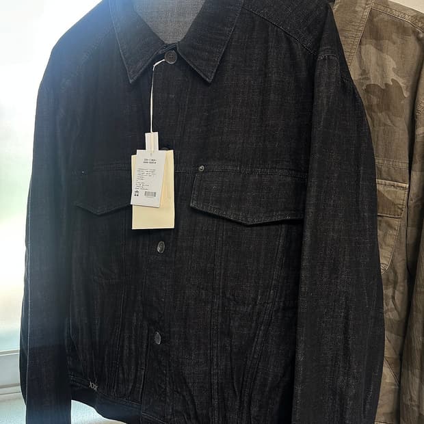 (4)폴리테루 올드맨 트러커 자켓 슬럽 블랙