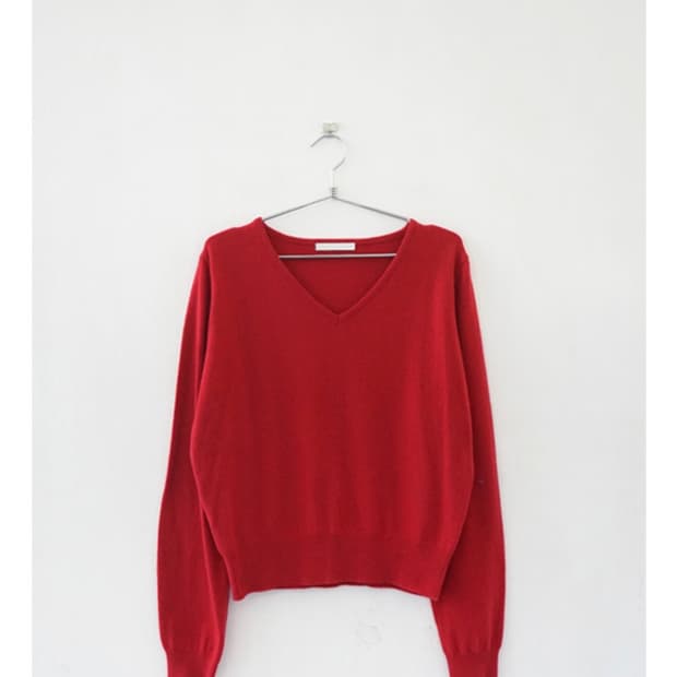 에프터먼데이 레드 캐시미어 니트