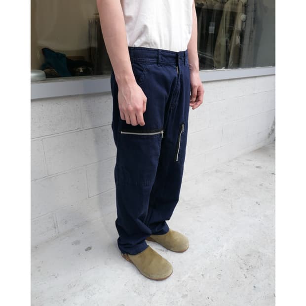 꼼데가르송 블랙 지퍼 디테일 코튼 팬츠