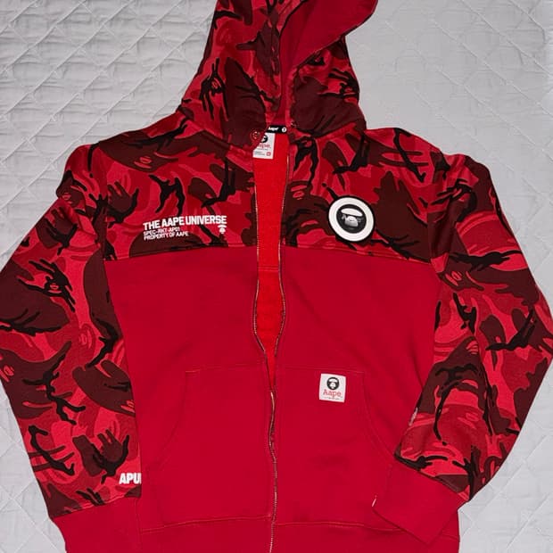 베이프 후드집업 레드