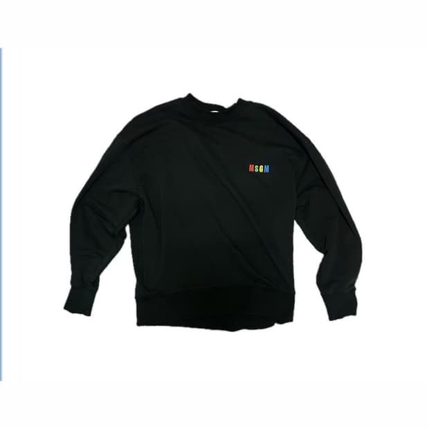 MSGM 블랙 레인보우 맨투맨