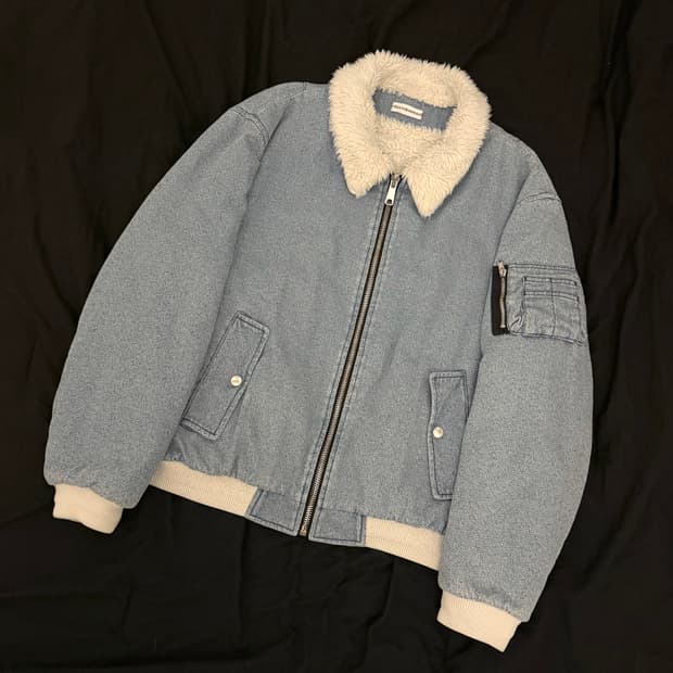 고샤루브친스키 17fw 셰르파 데님 봄버 자켓