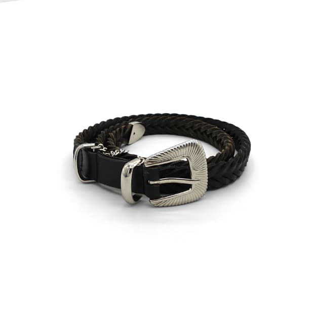 JieDa 지에다 웨스턴 체인 위브드 레더 벨트