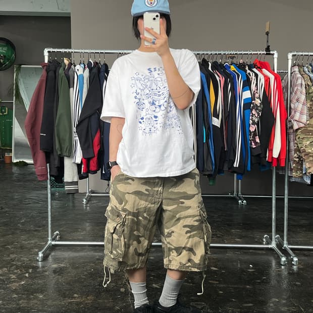 아베크롬비 카모플라주 카고 하프팬츠