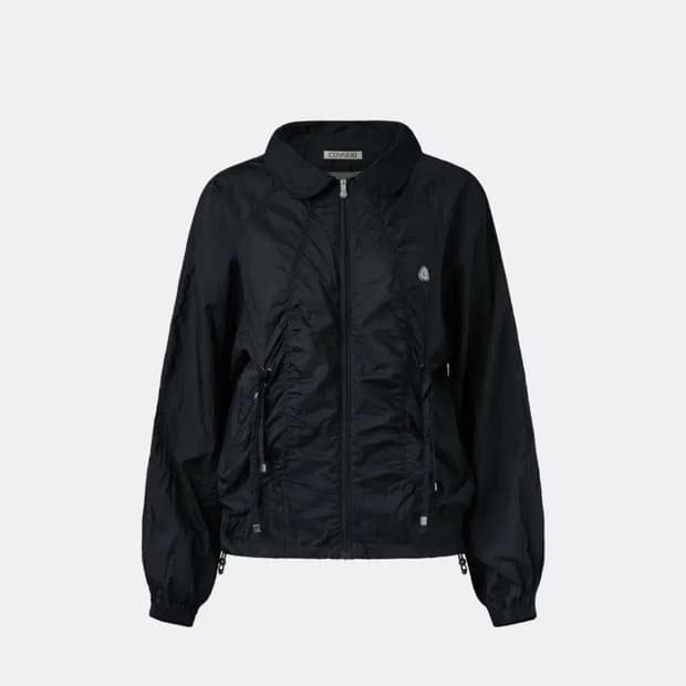 코이세이오 라운드 칼라 리본 자켓 바람막이 윈드브레이커 블랙 