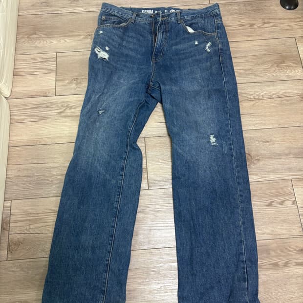 [엑스트라오디너리]DAMAGE DENIM PANTS D/BLUE XXL