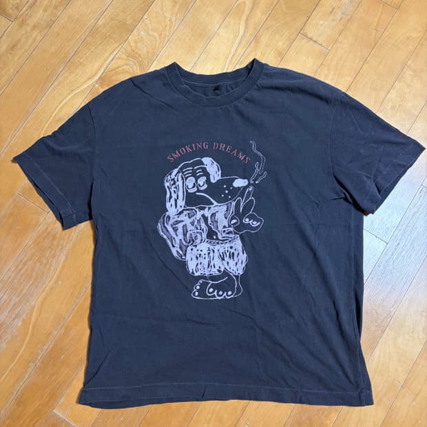 [2] 폴리테루 x 행크 그래픽 티셔츠 블루독 퍼플 차콜