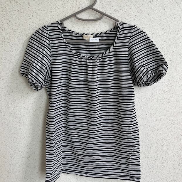 Jpn vtg 스트라이프 퍼프 셔링 반팔